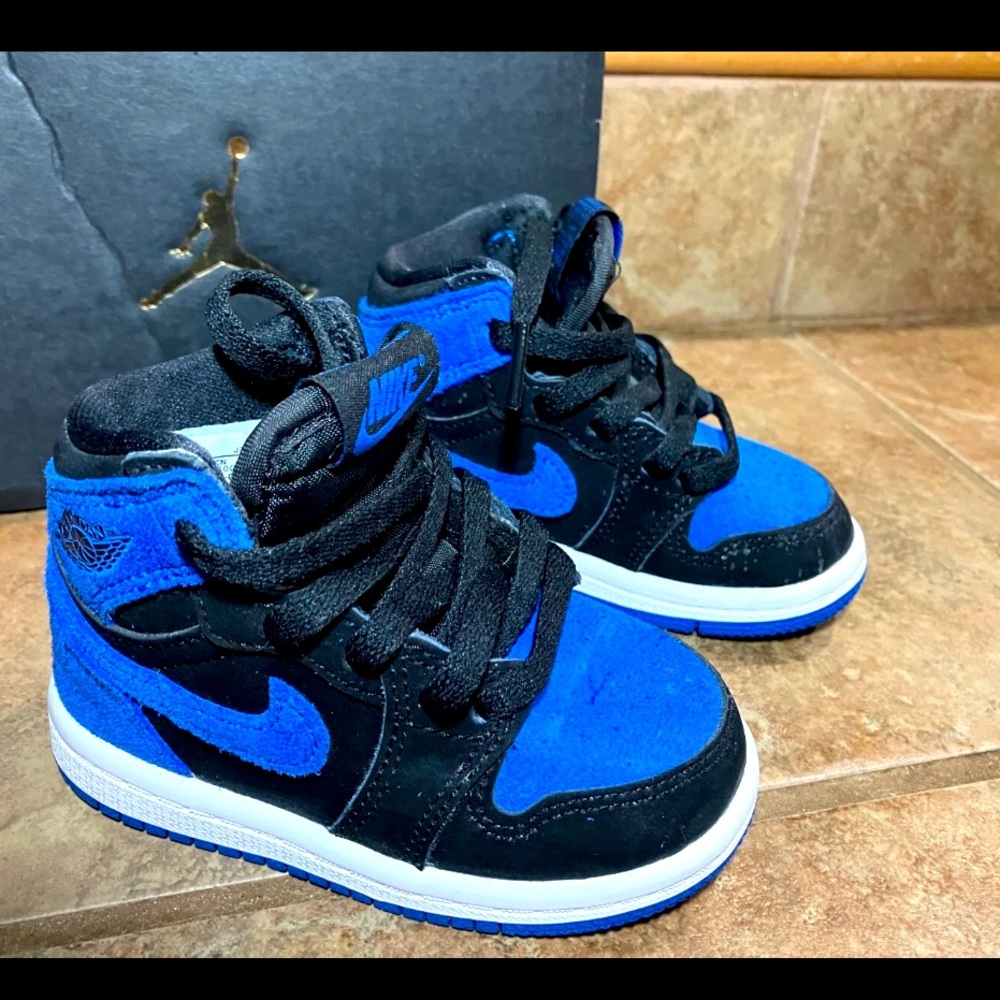 NIKE AIR Jordan 1 Retro High OG (TD) Baby Toddler 5C BLUE BLACK Shoes FD1413 042